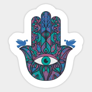 Colorful The Hand of Miriam Hamsa Sticker